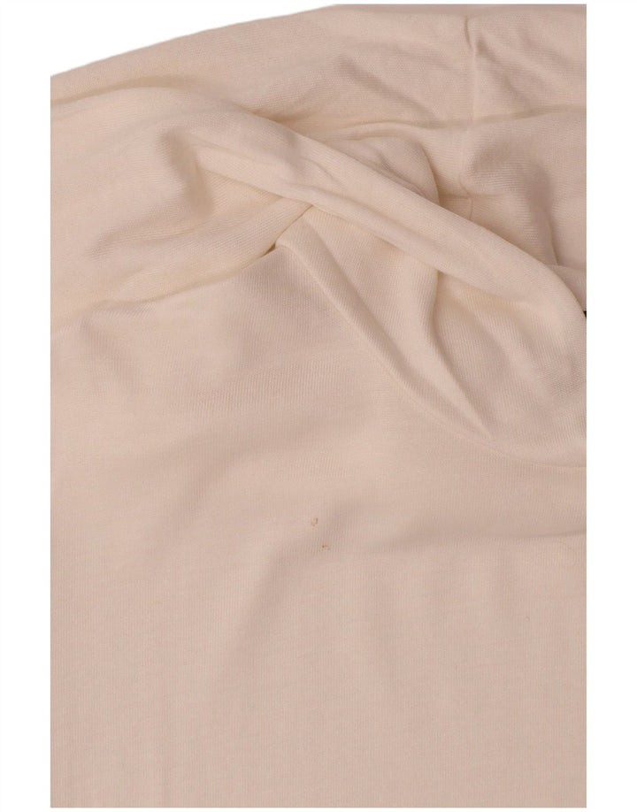 Massimo Dutti Pull à capuche pour femme UK 12 Medium Blanc Lyocell