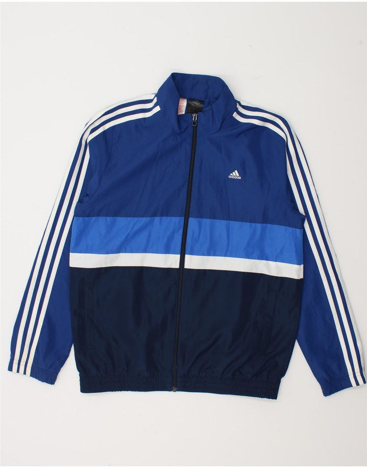 Veste de Pluie Adidas Garçon 13-14 Ans Bleu Marine Colorblock Polyester