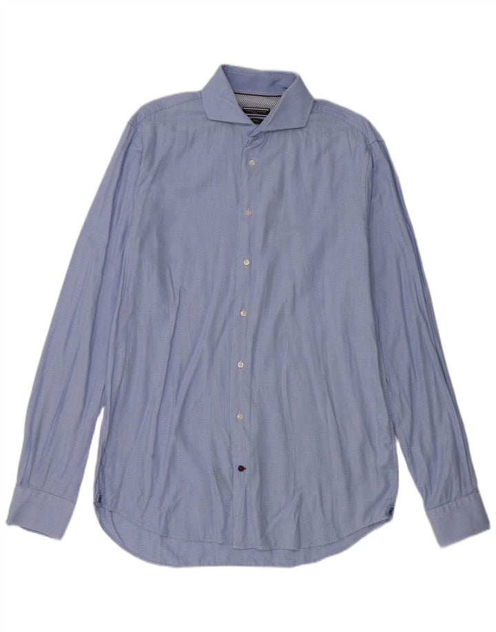 Tommy Hilfiger Chemise Homme Taille 41 16 Grand Coton Pied-de-Poule Bleu