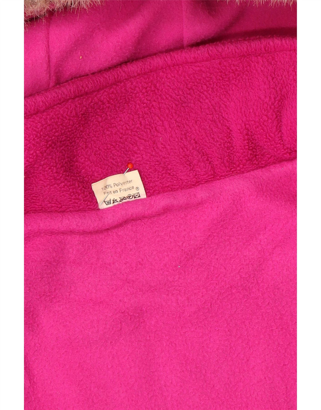 vintage Femme Veste coupe-vent à capuche surdimensionnée UK 14 Rose Moyen