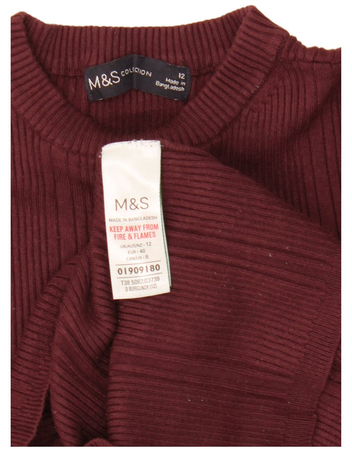 Marks & Spencer Pull à col rond pour femme UK 12 Bordeaux moyen