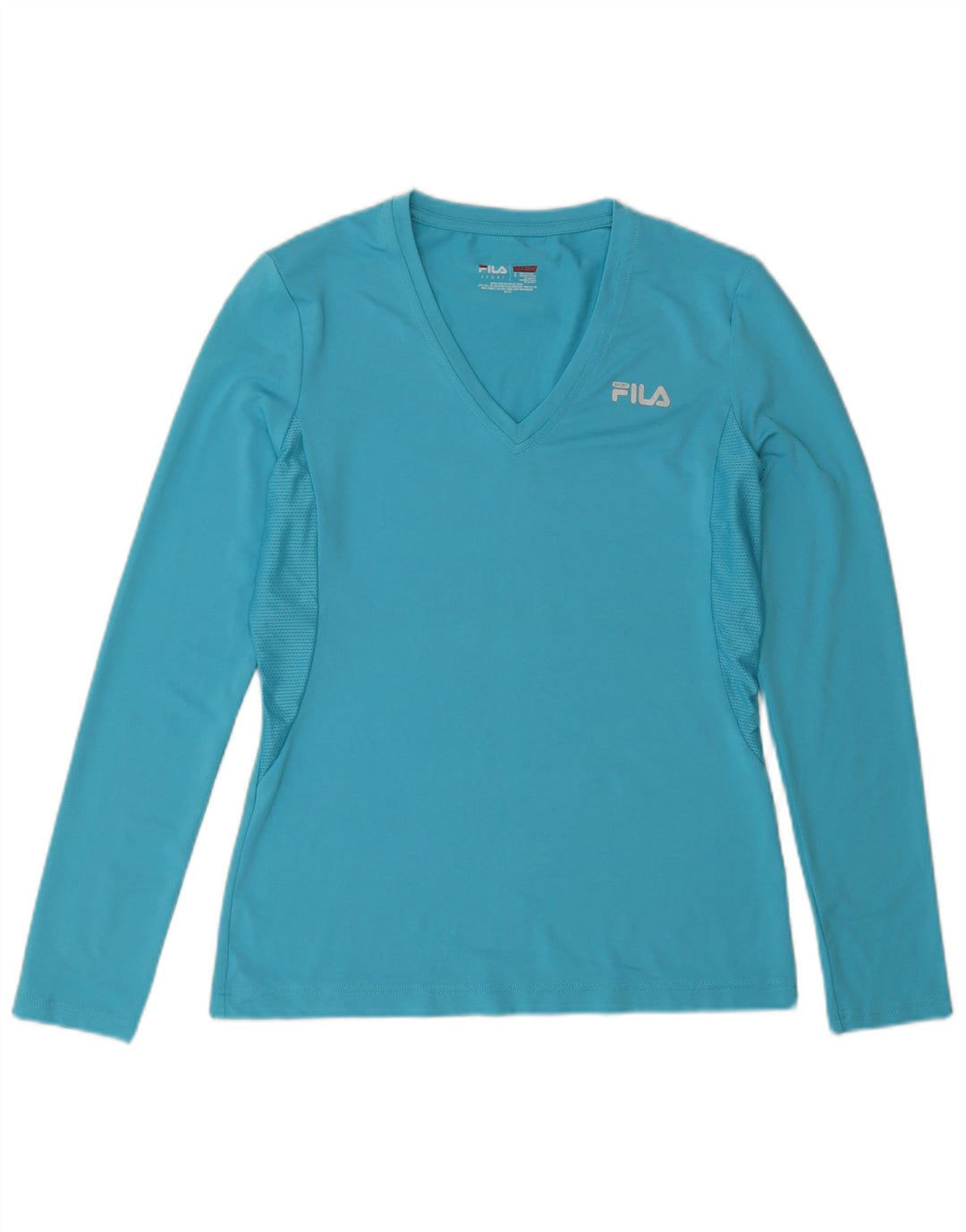 Fila Femme Top Manches Longues UK 10 Petit Bleu Polyester Sports