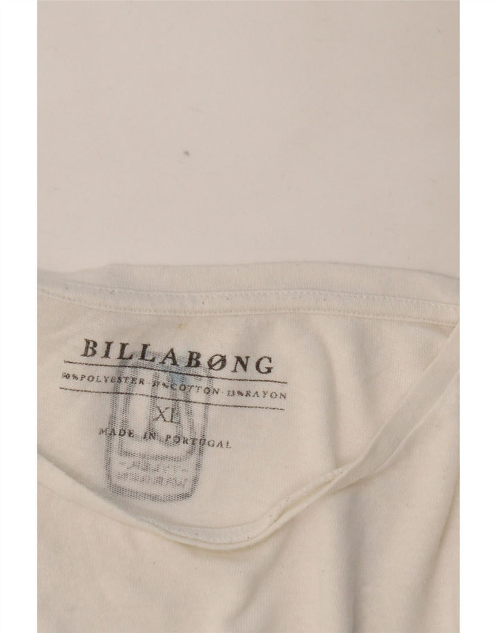 BILLABONG T-Shirt Graphique Homme Top XL Blanc Polyester