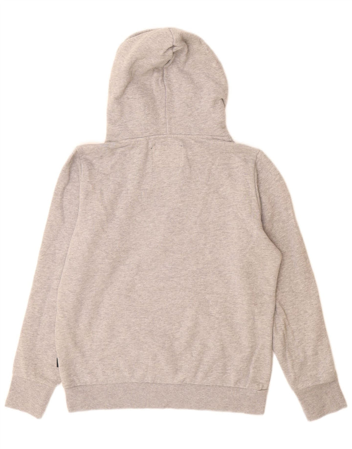 SUPERDRY Pull à capuche graphique pour femme UK 14 Grand coton moucheté gris