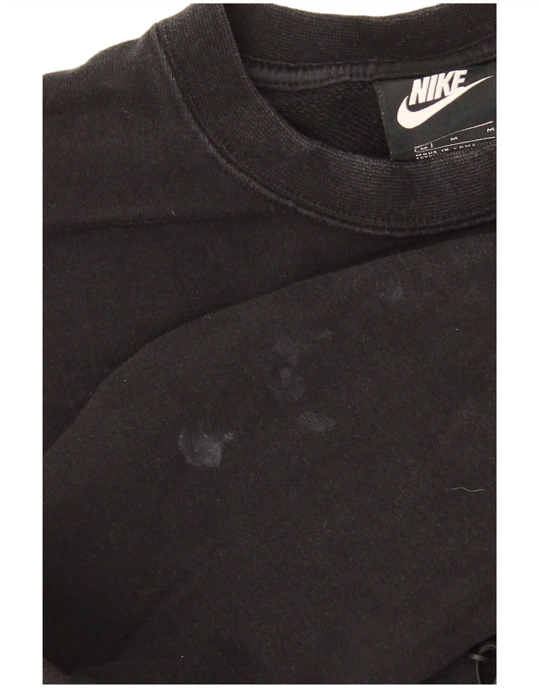 Nike Womens Graphic Crop Sweatshirt Jumper UK 12 Moyen Noir Coton