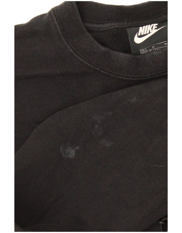 Nike Womens Graphic Crop Sweatshirt Jumper UK 12 Moyen Noir Coton