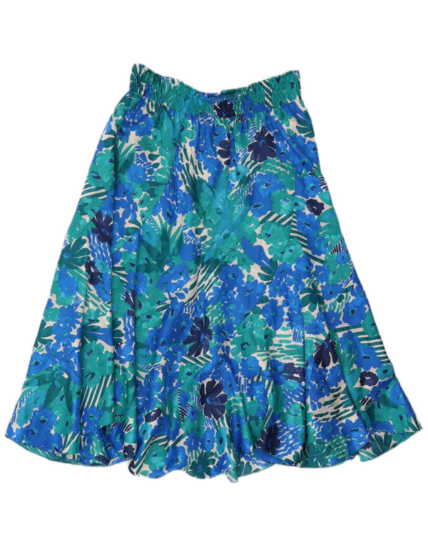 jupe évasée femme vintage W32 Grand Bleu Floral