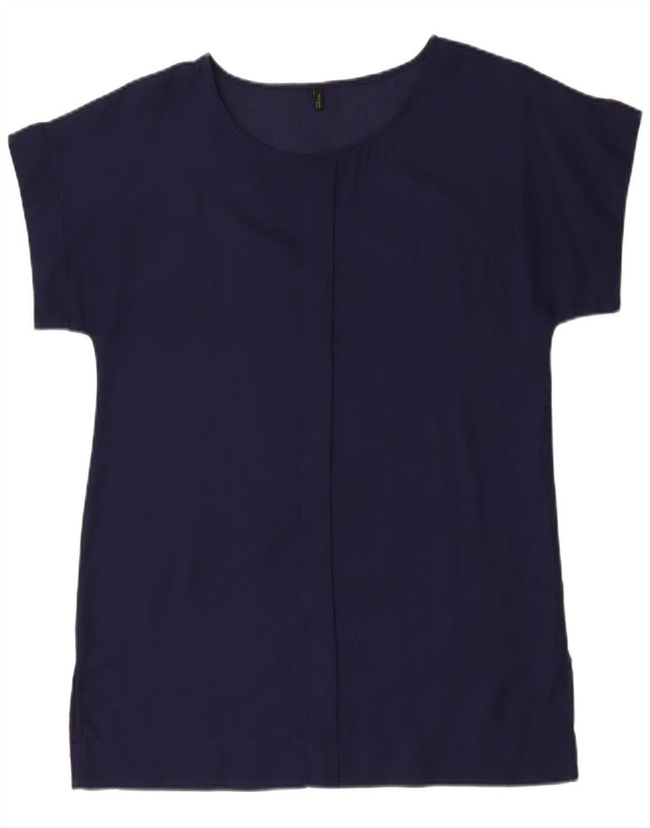 BENETTON Robe Tunique Femme UK 14 Bleu Marine Moyen