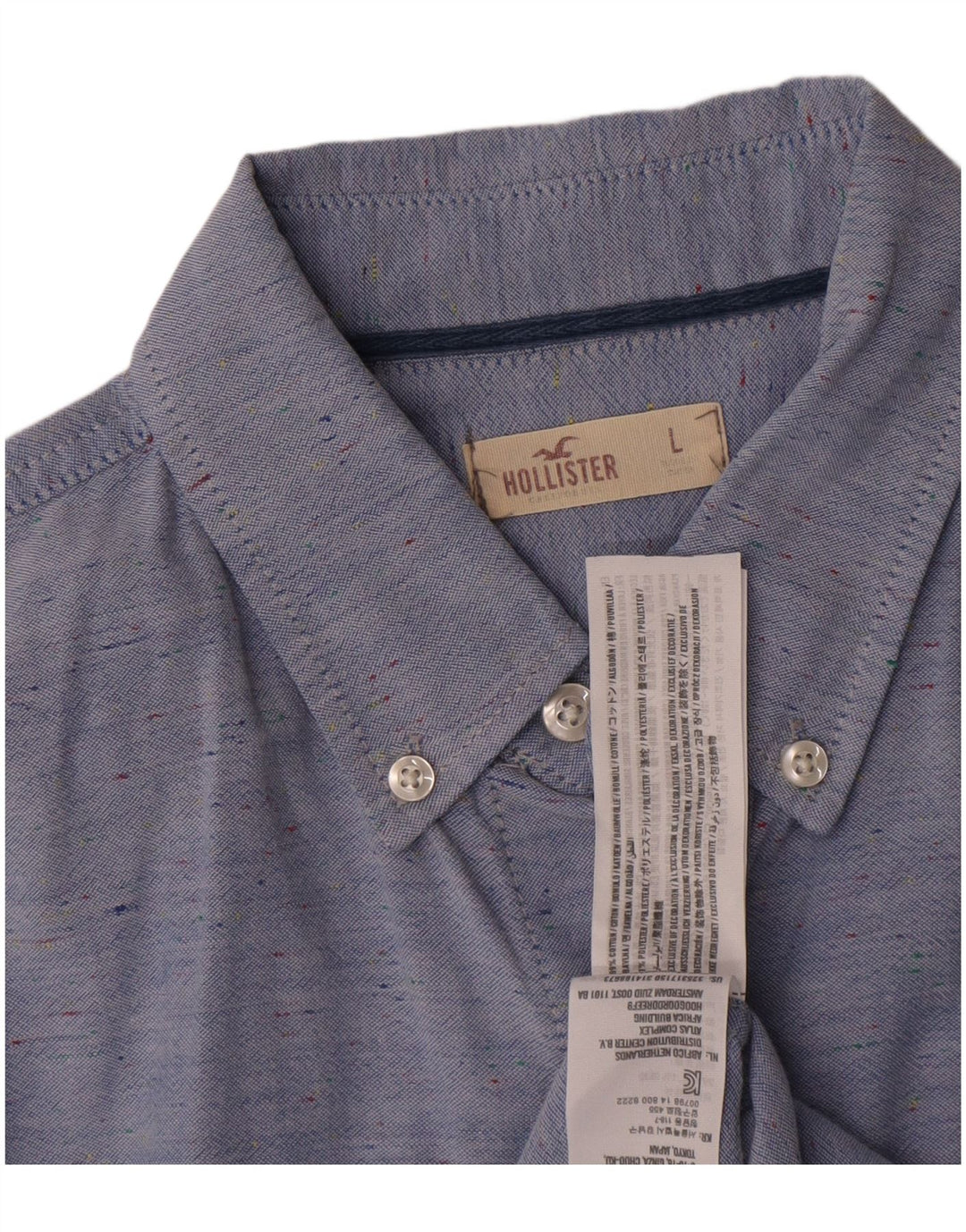 Hollister Chemise Homme Large Bleu Moucheté Coton