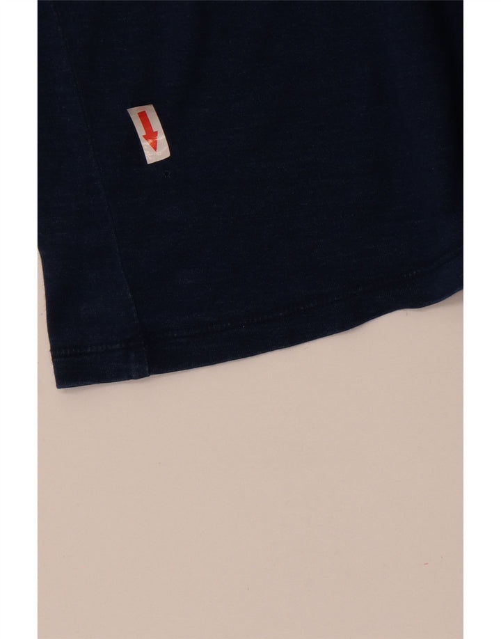 Armani Mens Graphic T-Shirt Top Petit Bleu Moucheté Coton