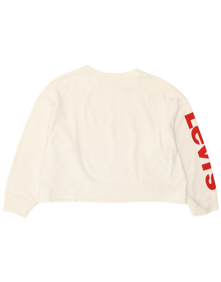 Levi's Sweat-shirt court surdimensionné pour femme UK 10 Petit Blanc