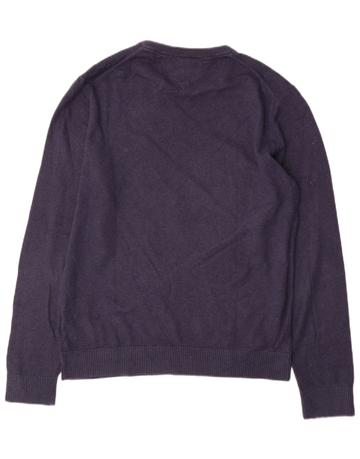 Tommy Hilfiger Pull à col rond pour homme en coton bleu marine moyen