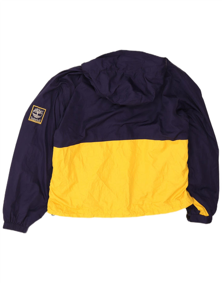 Timberland Veste de pluie à capuche pour homme UK 42 XL Bleu marine Colorblock Polyester