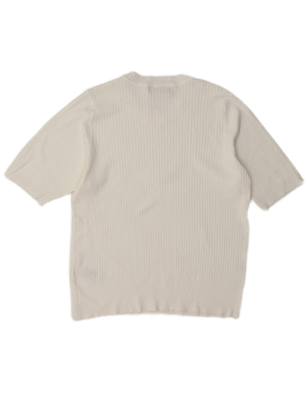 Marks & Spencer Chemisier à manches courtes pour femme UK 44 Viscose blanc moyen