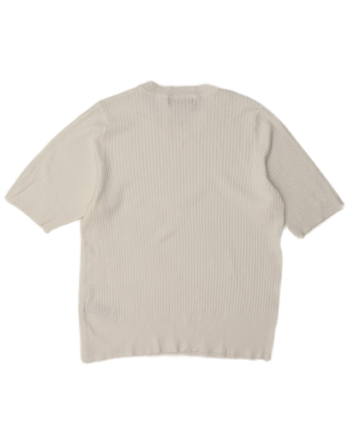 Marks & Spencer Chemisier à manches courtes pour femme UK 44 Viscose blanc moyen