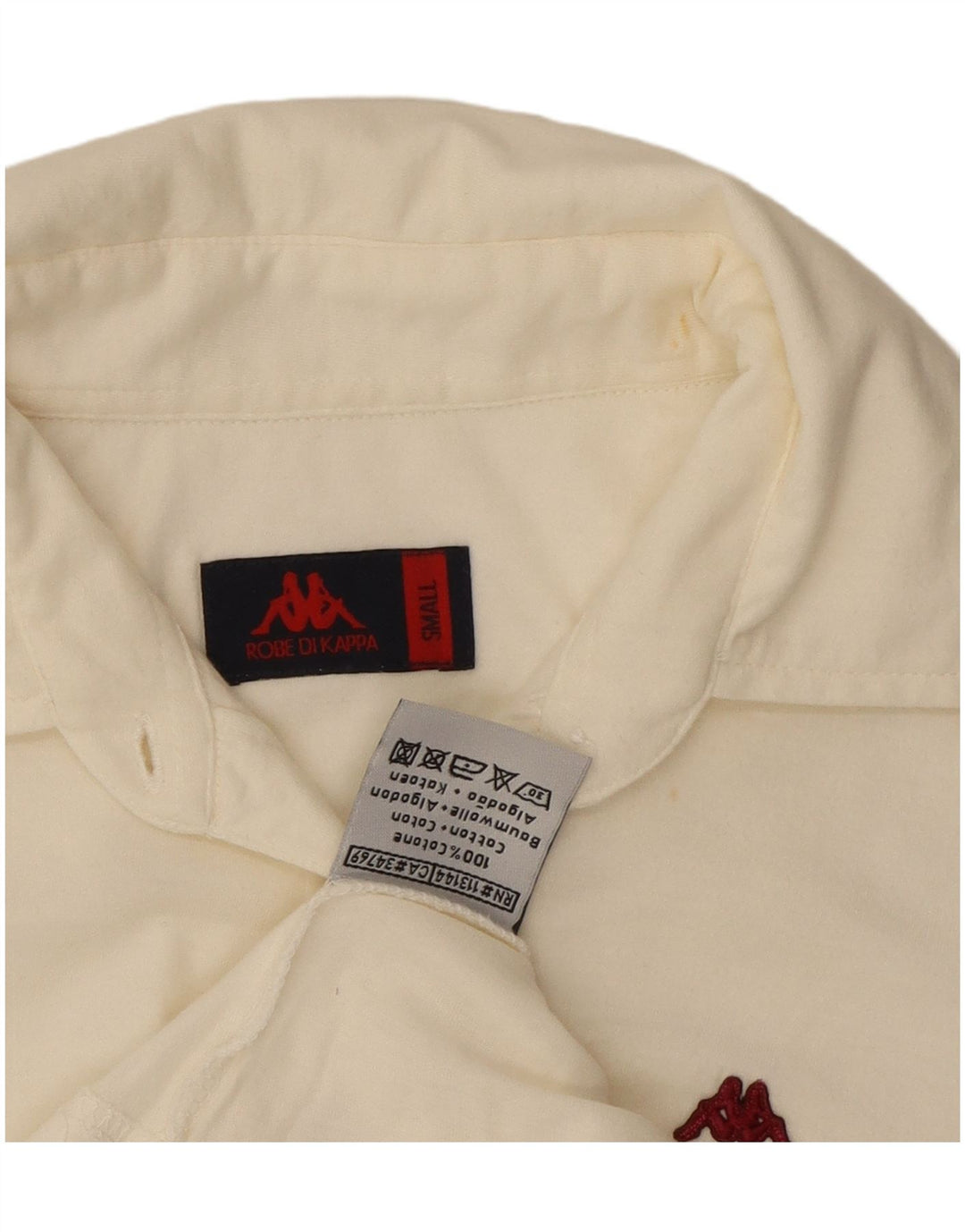 KAPPA Polo graphique pour femme UK 10 petit coton blanc