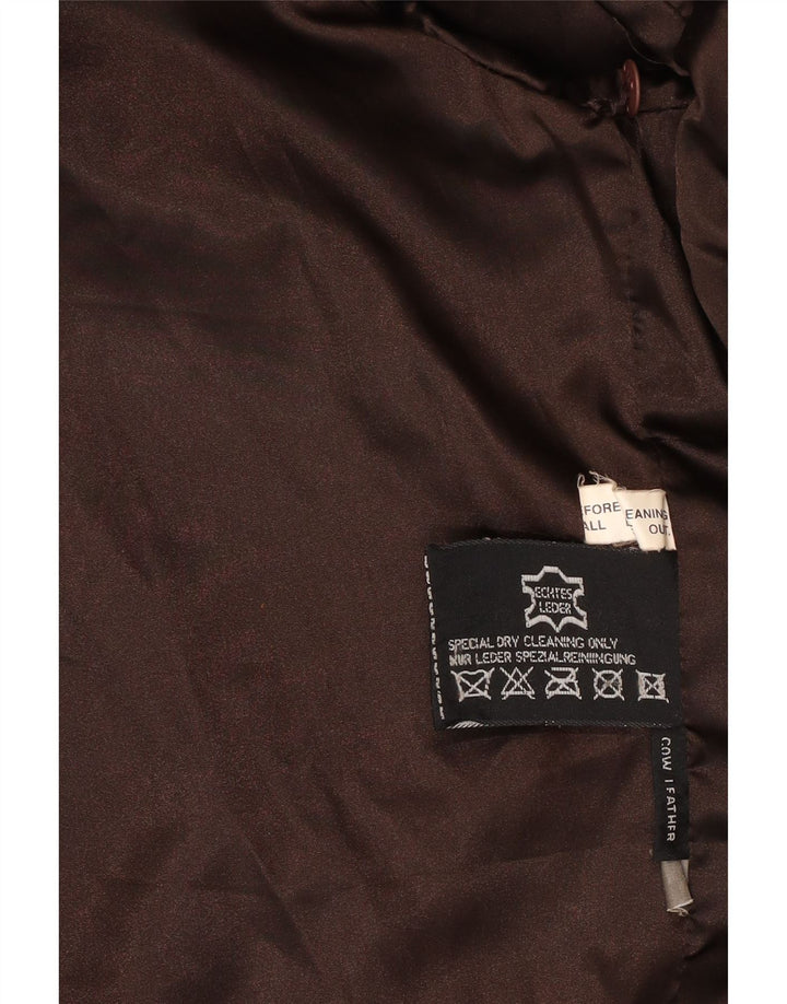 VINTAGE Veste en cuir homme UK 40 Grand cuir marron