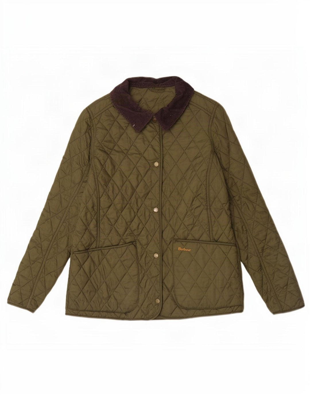 Barbour Veste matelassée pour femme UK 14 Large Kaki Colourblock Polyamide