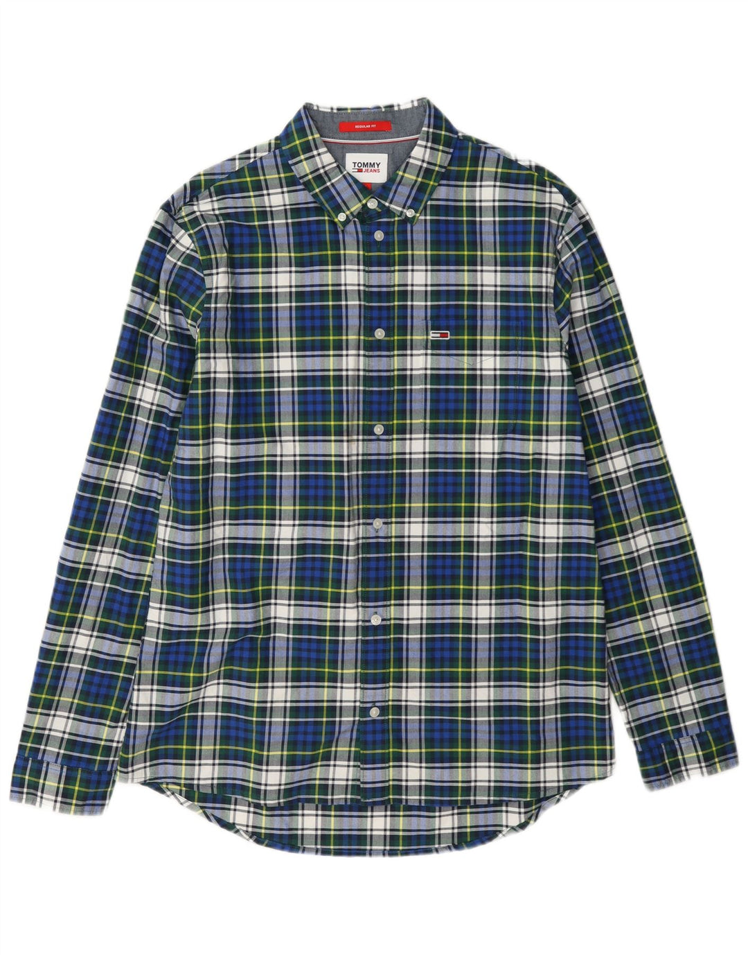 Tommy Hilfiger Chemise en flanelle pour homme en coton à carreaux bleus