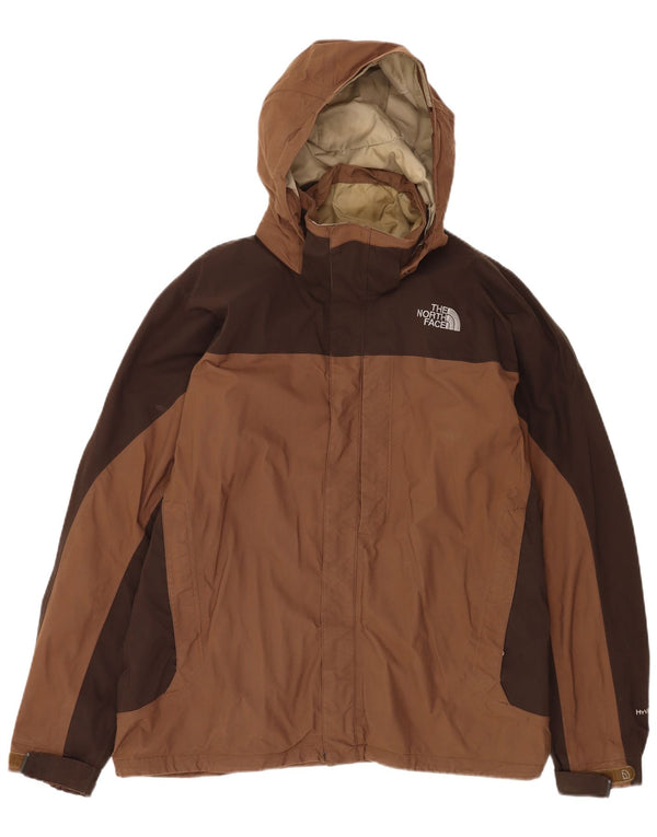 The North Face Veste de pluie à capuche Hyvent pour homme UK 40 Large Marron Colourblock
