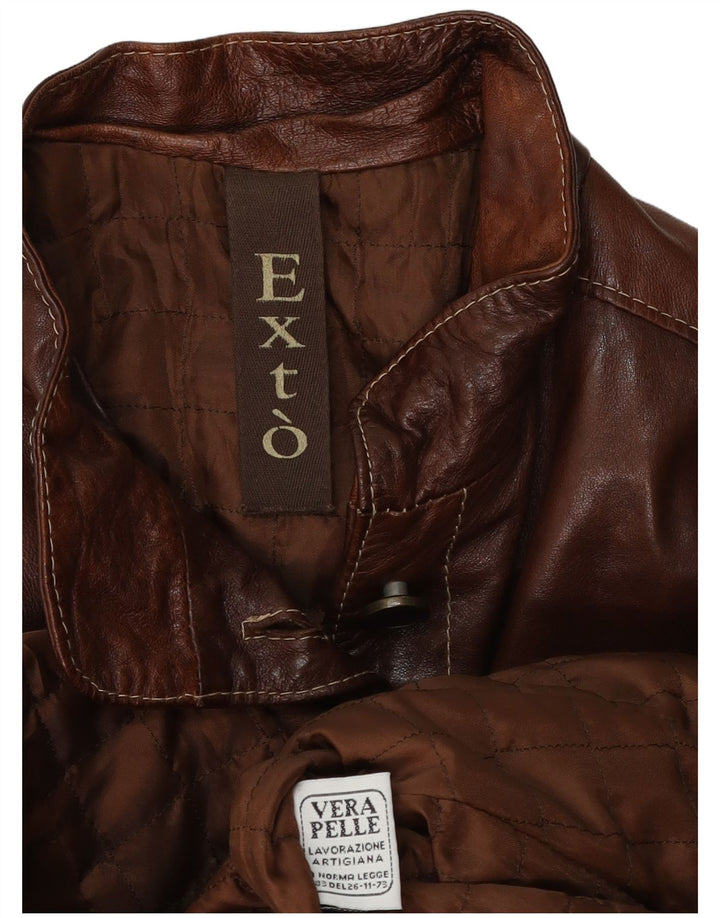 Veste en cuir femme vintage UK 12 Cuir brun moyen