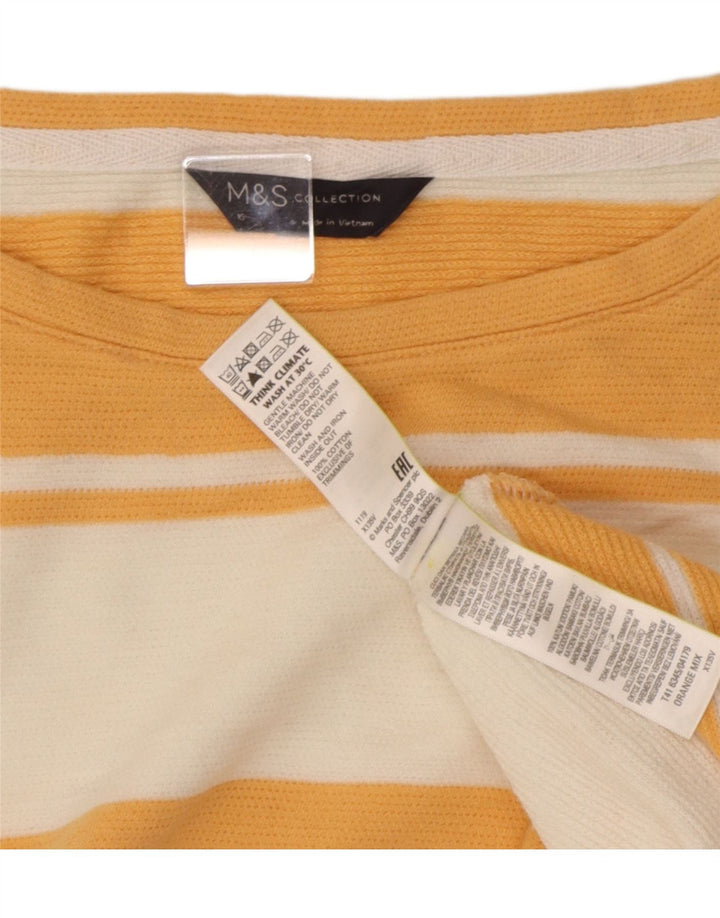 Marks & Spencer T-shirt surdimensionné pour femme UK 16 Large Orange Rayé