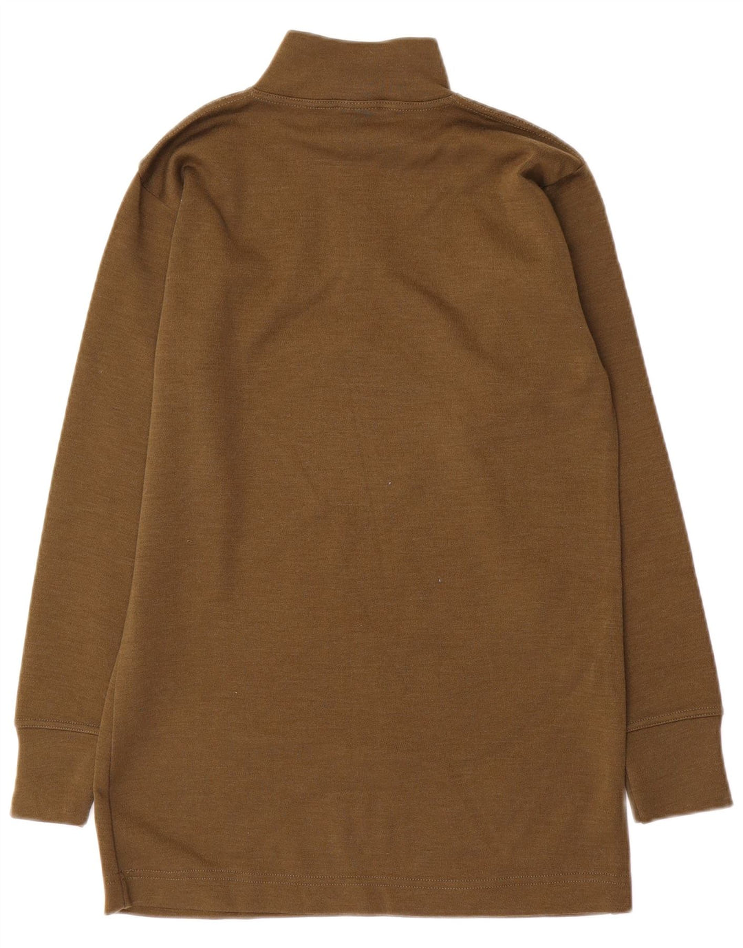 vintage Homme Zip Neck Jumper Pull Moyen Kaki Polyamide
