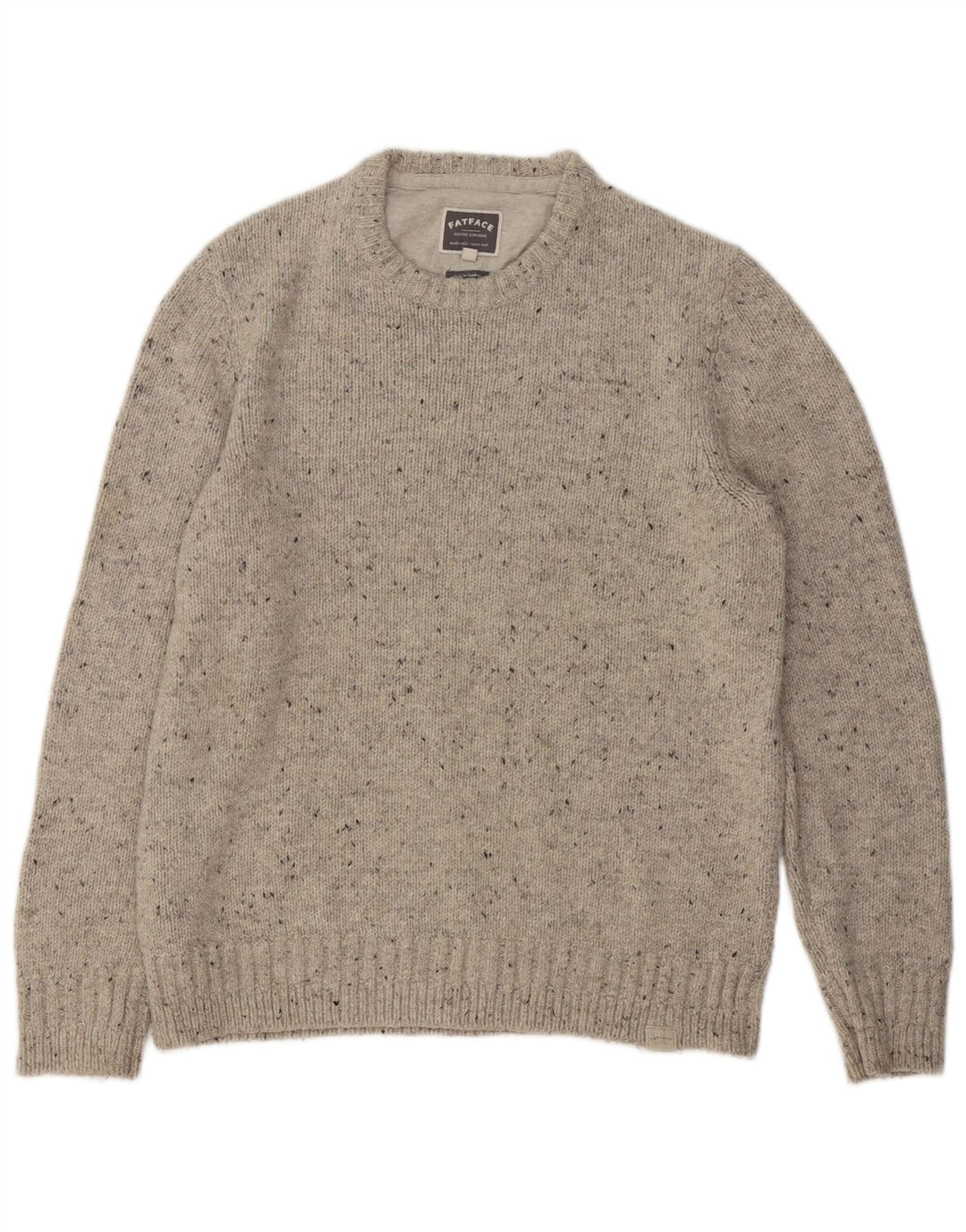 Fat Face Pull ras du cou pour homme en laine mouchetée gris moyen