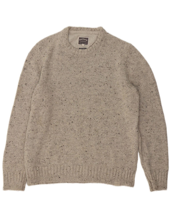 Fat Face Pull ras du cou pour homme en laine mouchetée gris moyen