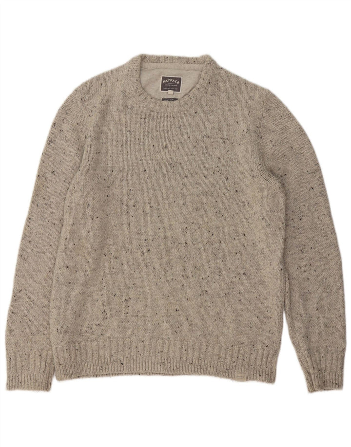 Fat Face Pull ras du cou pour homme en laine mouchetée gris moyen