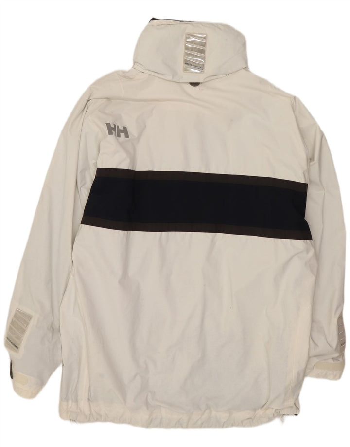Helly Hansen Veste de pluie à capuche pour homme UK 40 Large Blanc Colorblock