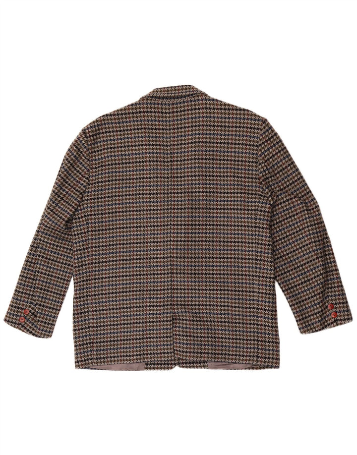 vintage Femme 2 Bouton Blazer Veste IT 48 XL Pied-de-poule multicolore