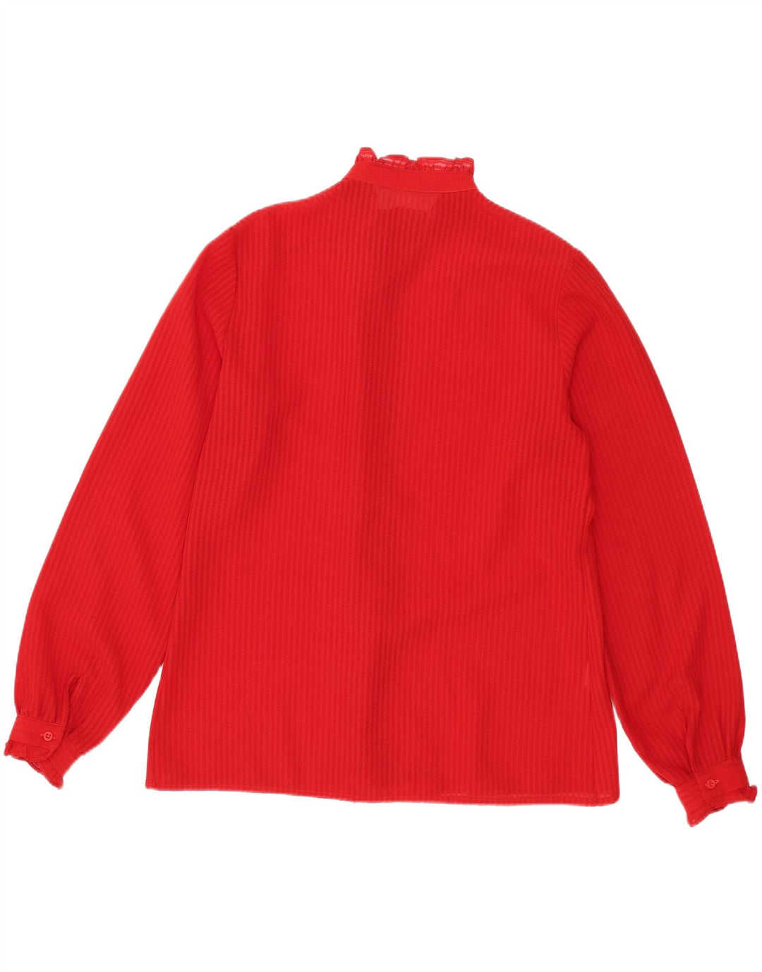vintage Femme Chemise Blouse UK 14 Moyen Rouge Rayé