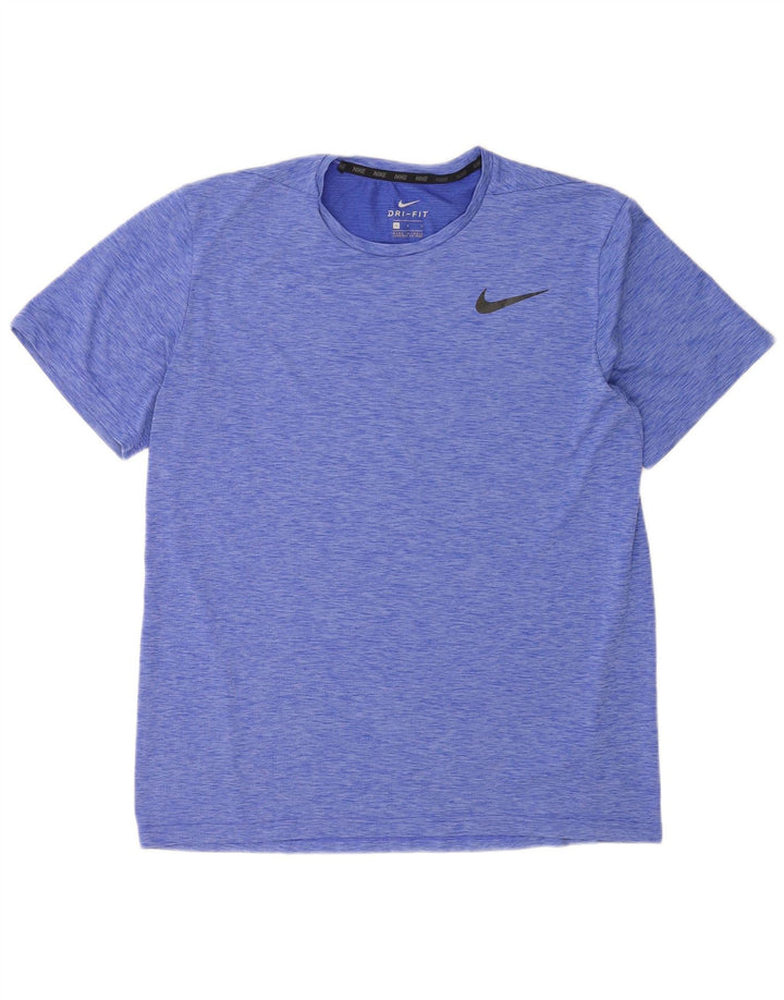 Nike Hommes Dri Fit T-Shirt Haut Large Bleu Moucheté Polyester