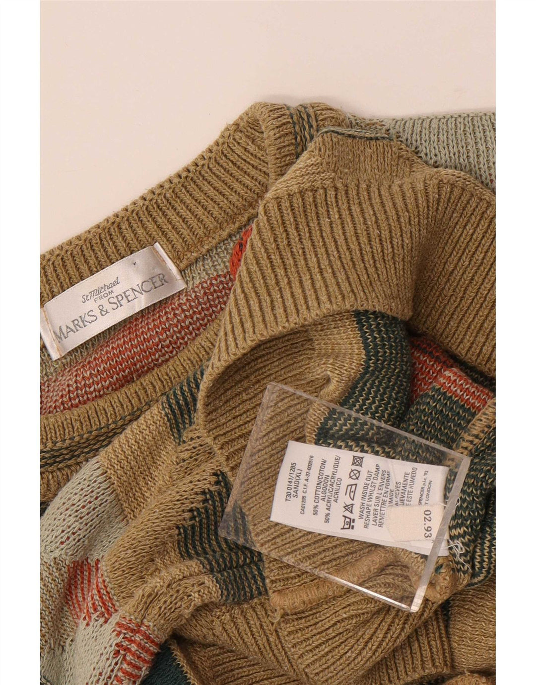 Marks & Spencer Pull col rond pour homme XL multicolore géométrique