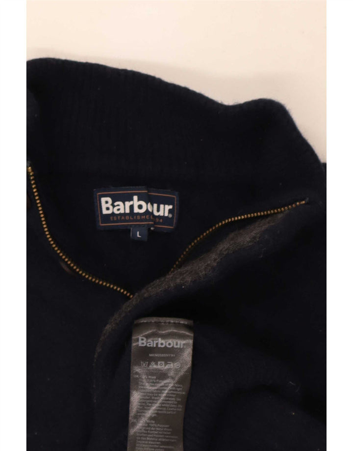 Barbour Pull à col zippé pour homme en laine bleu marine