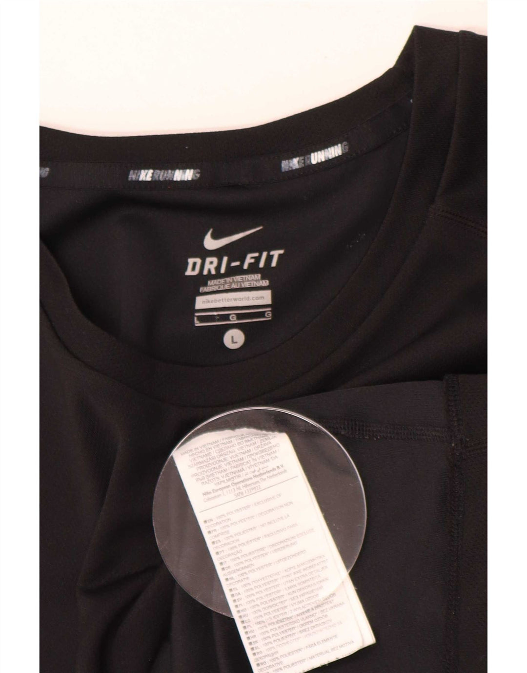 Nike Hommes Dri Fit T-Shirt Haut Large Noir Polyester