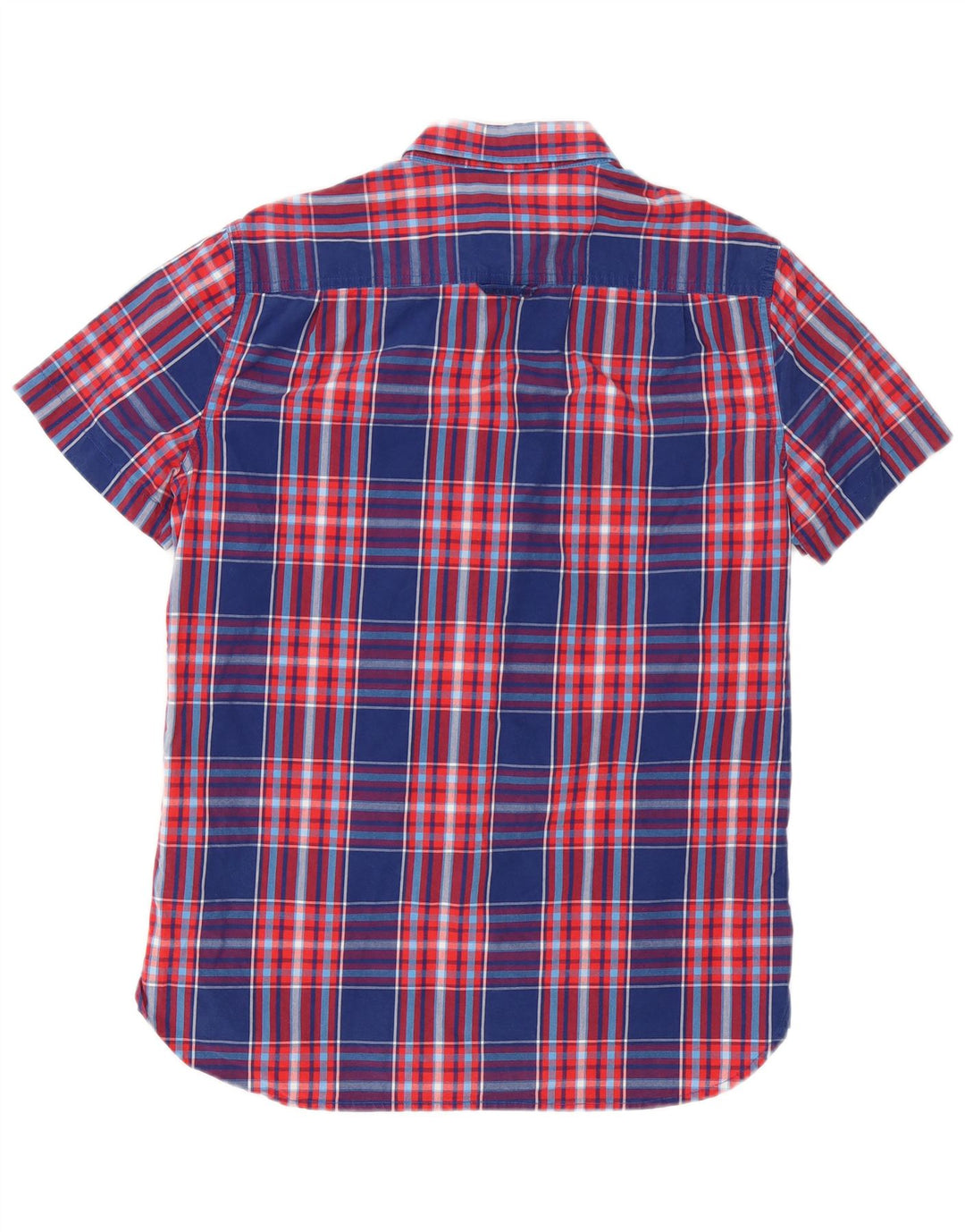 Superdry Chemise à manches courtes pour hommes en coton à carreaux bleu marine grand