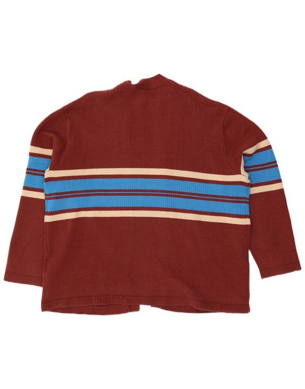 Levi's Pull cardigan ouvert décontracté pour femme UK 18 XL Coton rayé marron