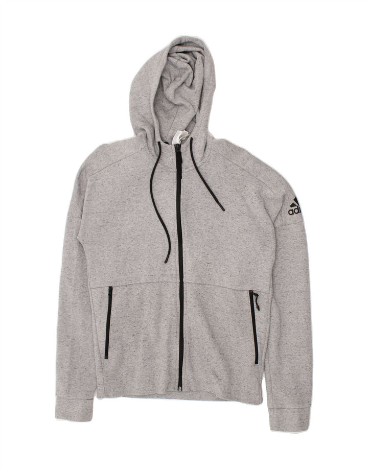 ADIDAS Mens Zip Hoodie Sweater Small Grey Cotton Vintage Adidas and Second-Hand Adidas from Messina Hembry 