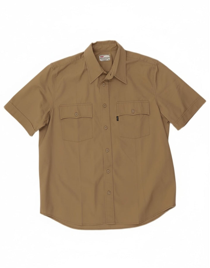 Levi's Chemise à Manches Courtes Homme Kaki Moyen Coton