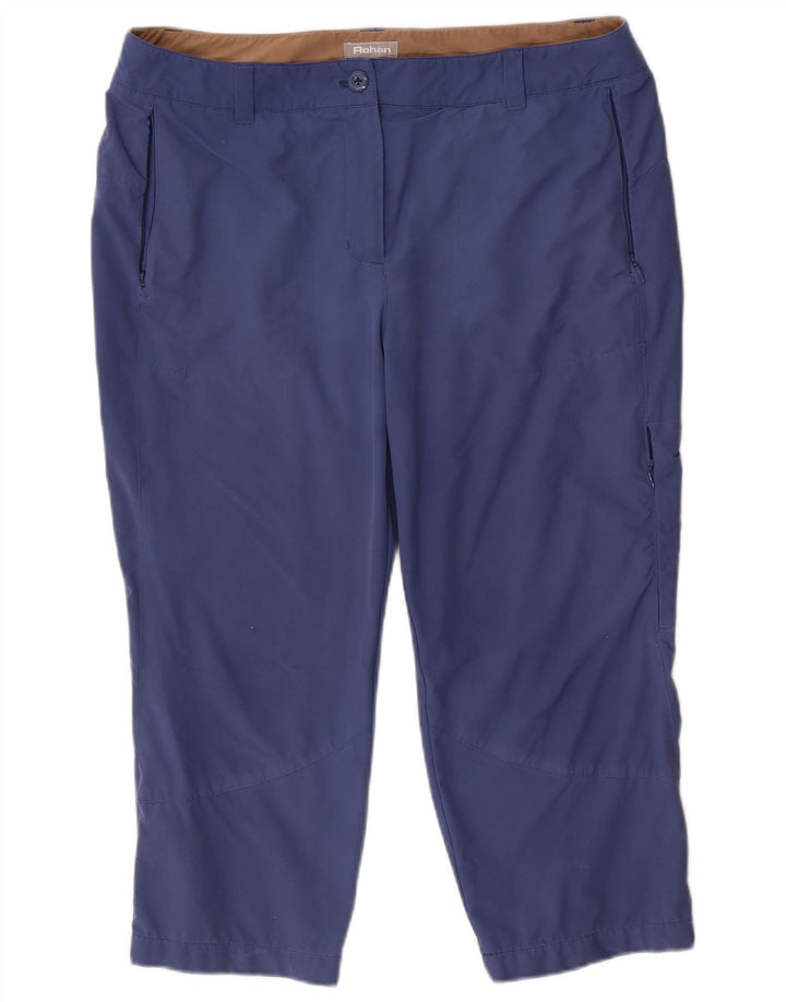 Rohan Pantalon cargo cargo pour femme UK 14 Large W36 L22 Bleu Polyamide