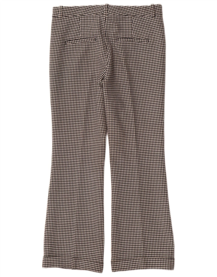 Pantalon Chino Bootcut Femme Zara Moyen W28 L29 Polyester Vichy Noir