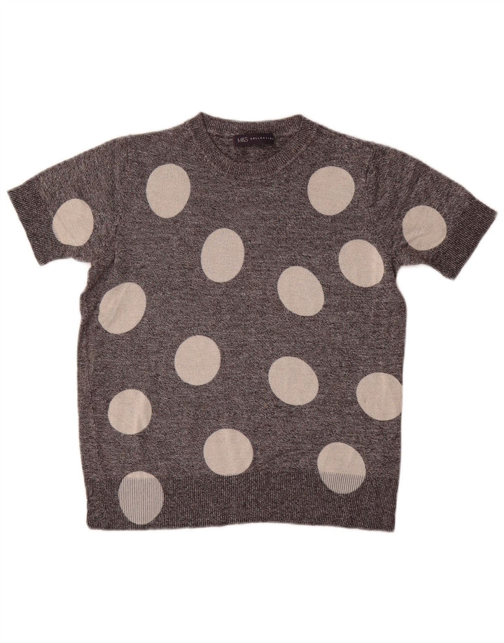 Marks & Spencer Pull à col rond pour femme UK 8 Petit pois gris