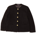 Brian Tucker Veste blazer à 5 boutons pour femme UK 14 Grande laine noire