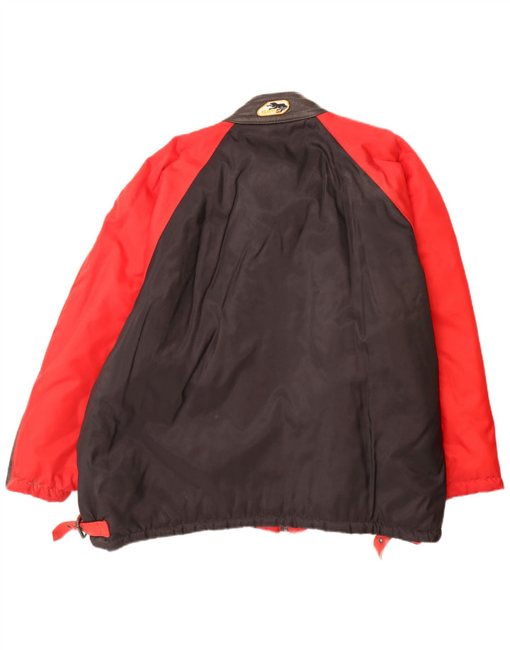 vintage Mens Bomber Jacket UK 42 XL Rouge Colourblock Polyamide