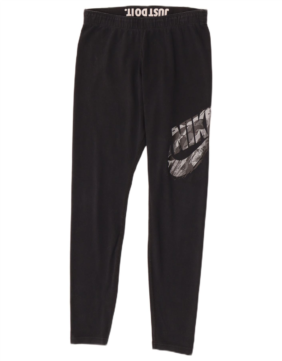 Leggings graphiques Nike pour femmes UK 14 coton noir moyen