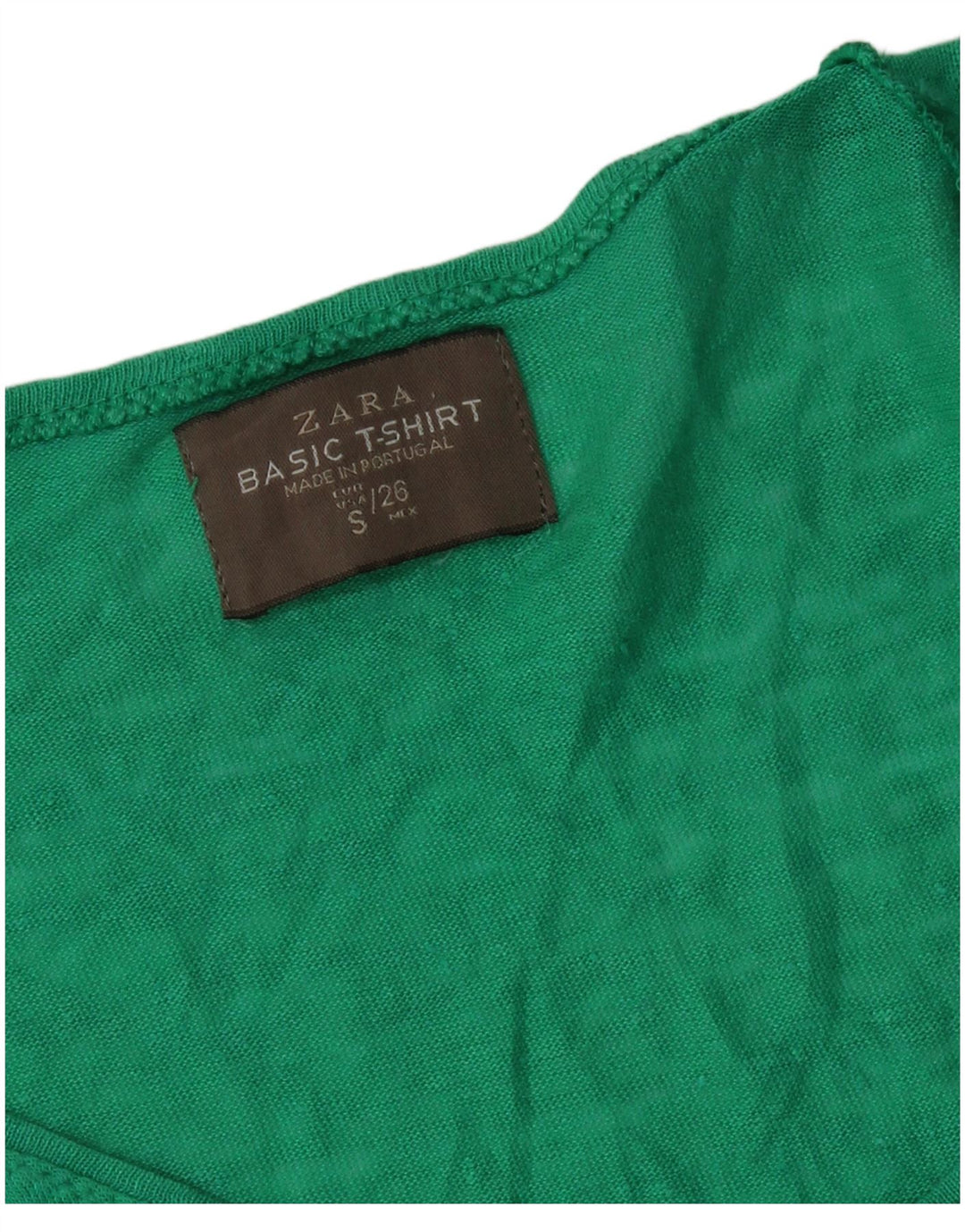 Zara T-Shirt Femme Top UK 10 Petit Vert
