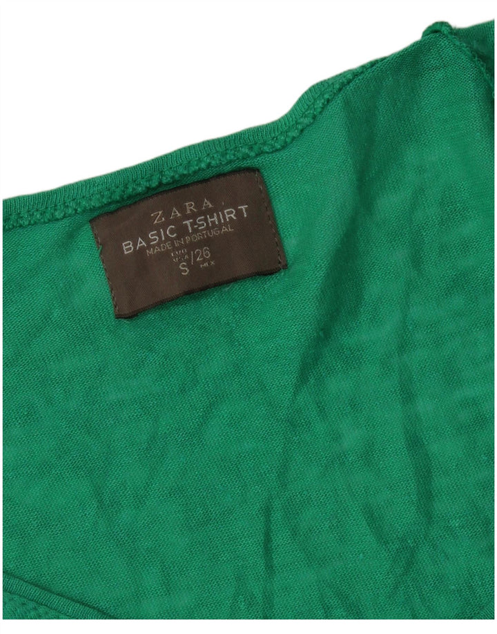 Zara T-Shirt Femme Top UK 10 Petit Vert