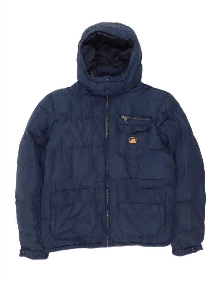 Lee Veste matelassée à capuche pour homme UK 44 XL Bleu marine Polyester